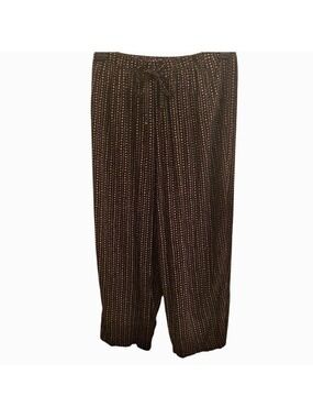 Vintage Studio Black Print Rayon Pants, Size L